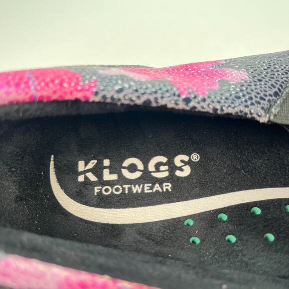 Klogs Mission Black Pink Slip On Floral Print Comfort Clogs Women’s Size 10M - Picture 9 of 11
